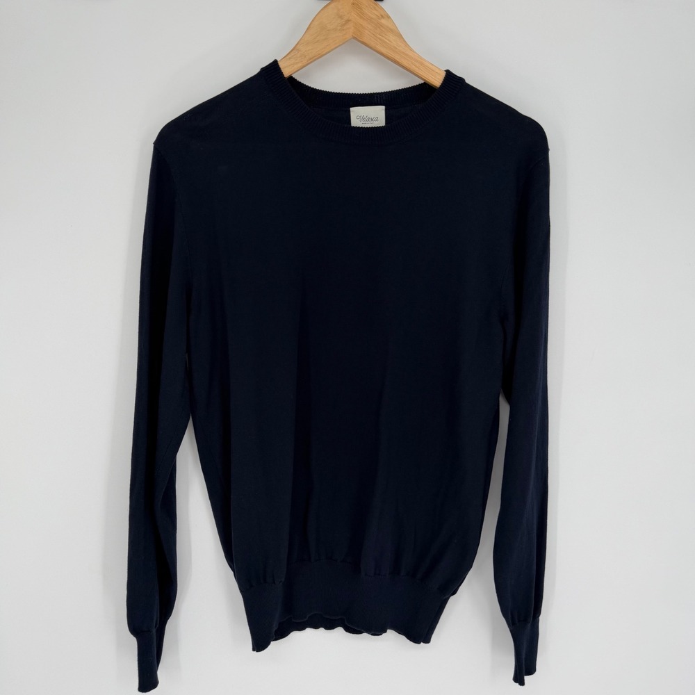 Velasca Sweater Italy Mens Navy Blue 100% Extra Quality Cotton Quiet Luxury 46